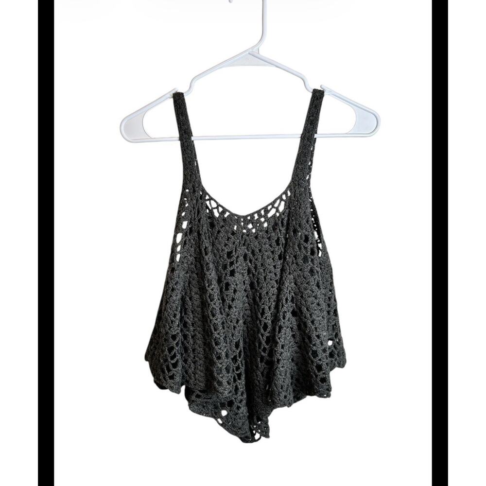 Anthropologie Gray Crochet Boho Tank Size XS - Picture 4 of 4